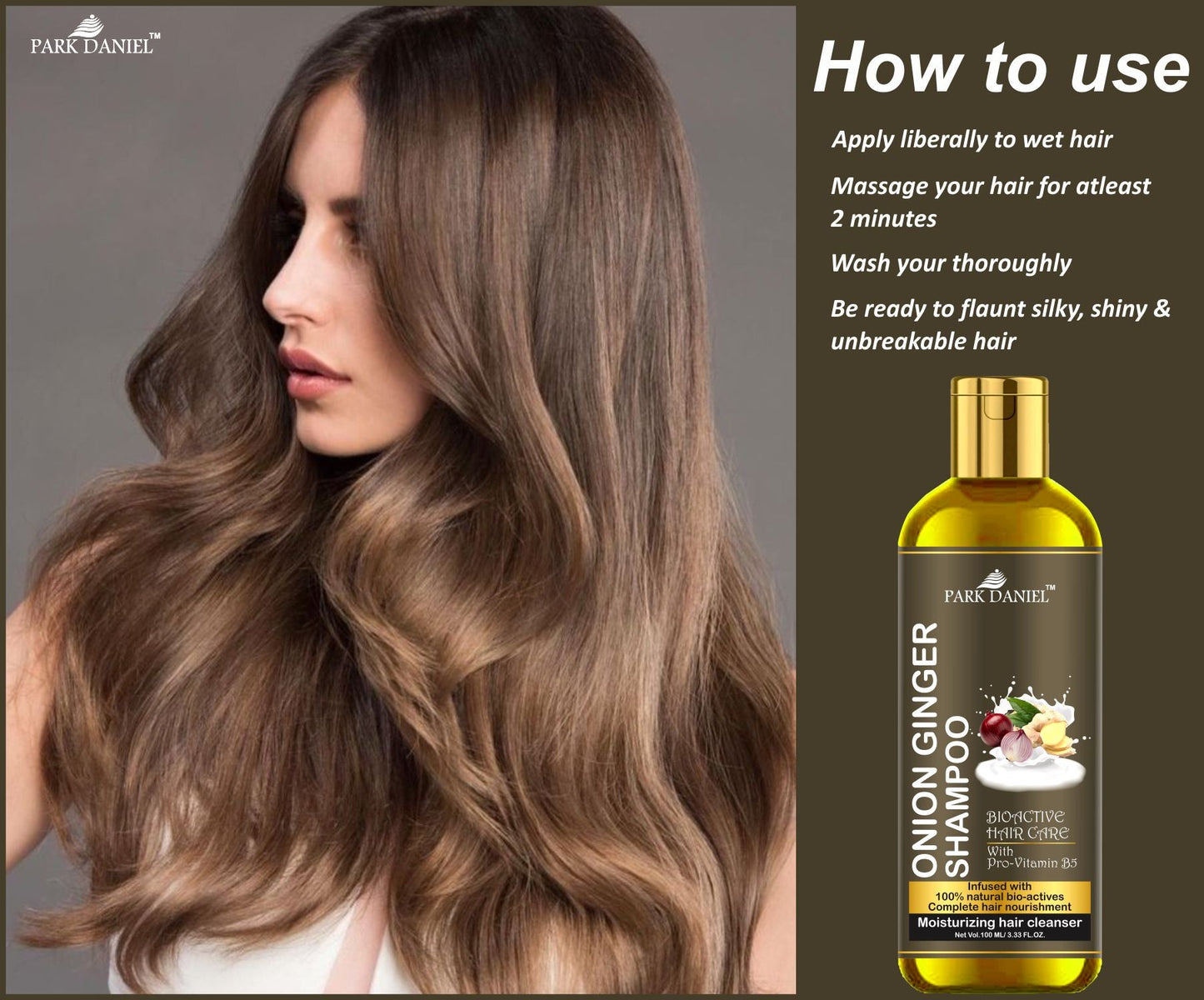 Park Daniel Red Onion Shampoo & Onion Ginger Shampoo Combo Pack Of 2 bottle of 100 ml(200 ml)