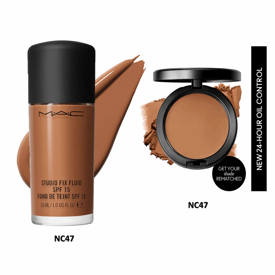 Combo Pack - MAC COSMETICS Studio Fix Fluid SPF 15 Foundation 30ml + MAC Studio Fix Powder Plus Foundation