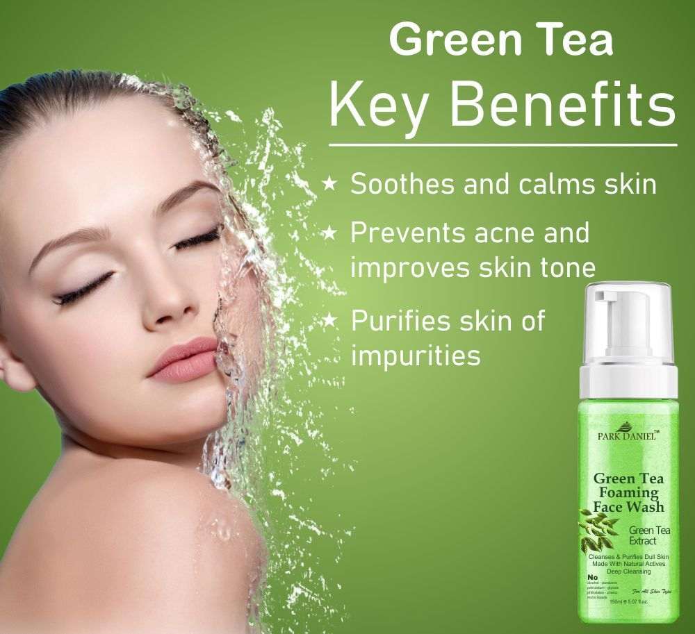 Park Daniel Natural Green Tea Foaming Face Wash For Deep Cleansing for Normal to Dry Skin 150 ML