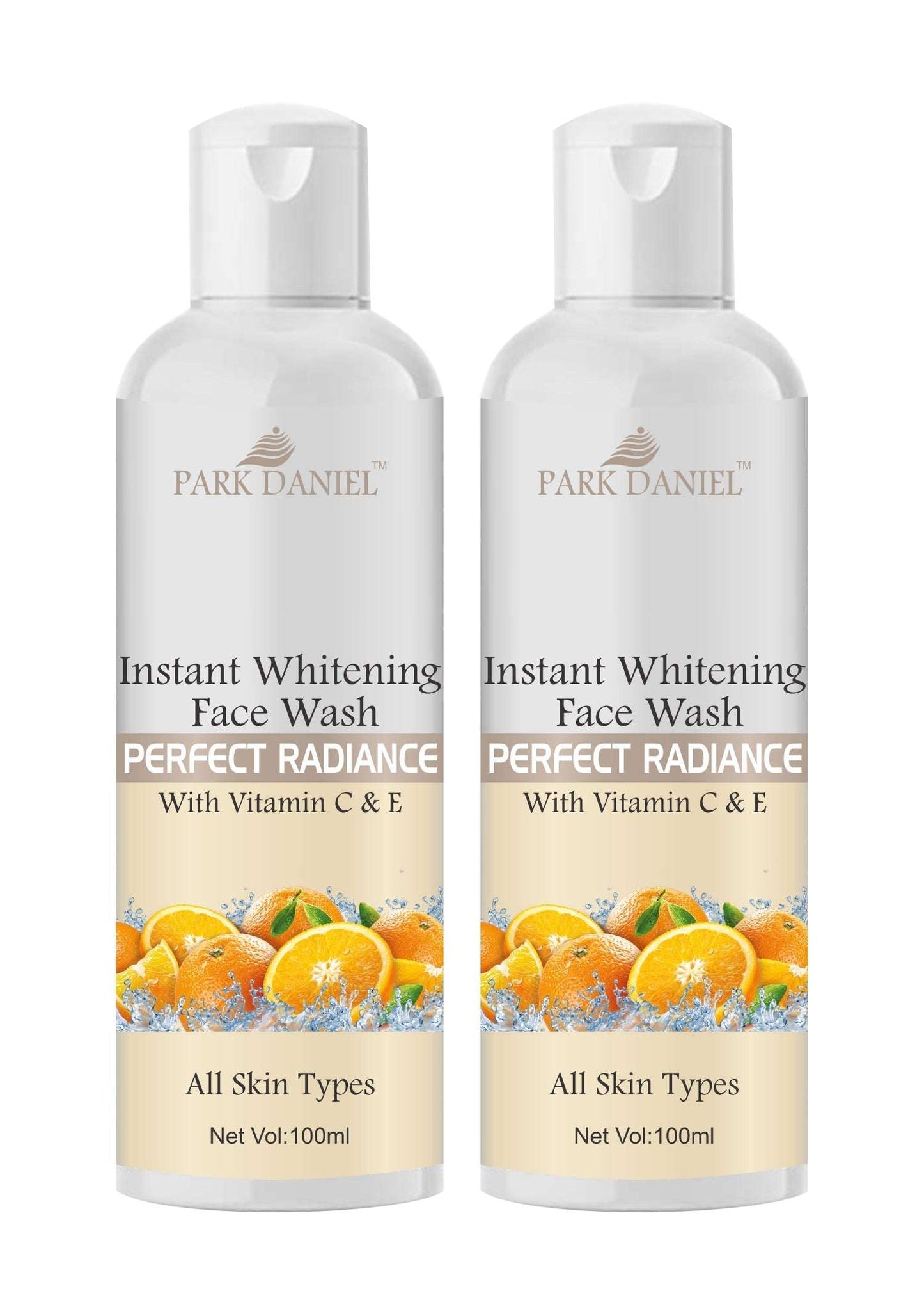 Park Daniel Instant Whitening Face Wash for Instant Face Whitening & Brightening Combo Pack of 2 Bottles of 100 ML (200 ML),