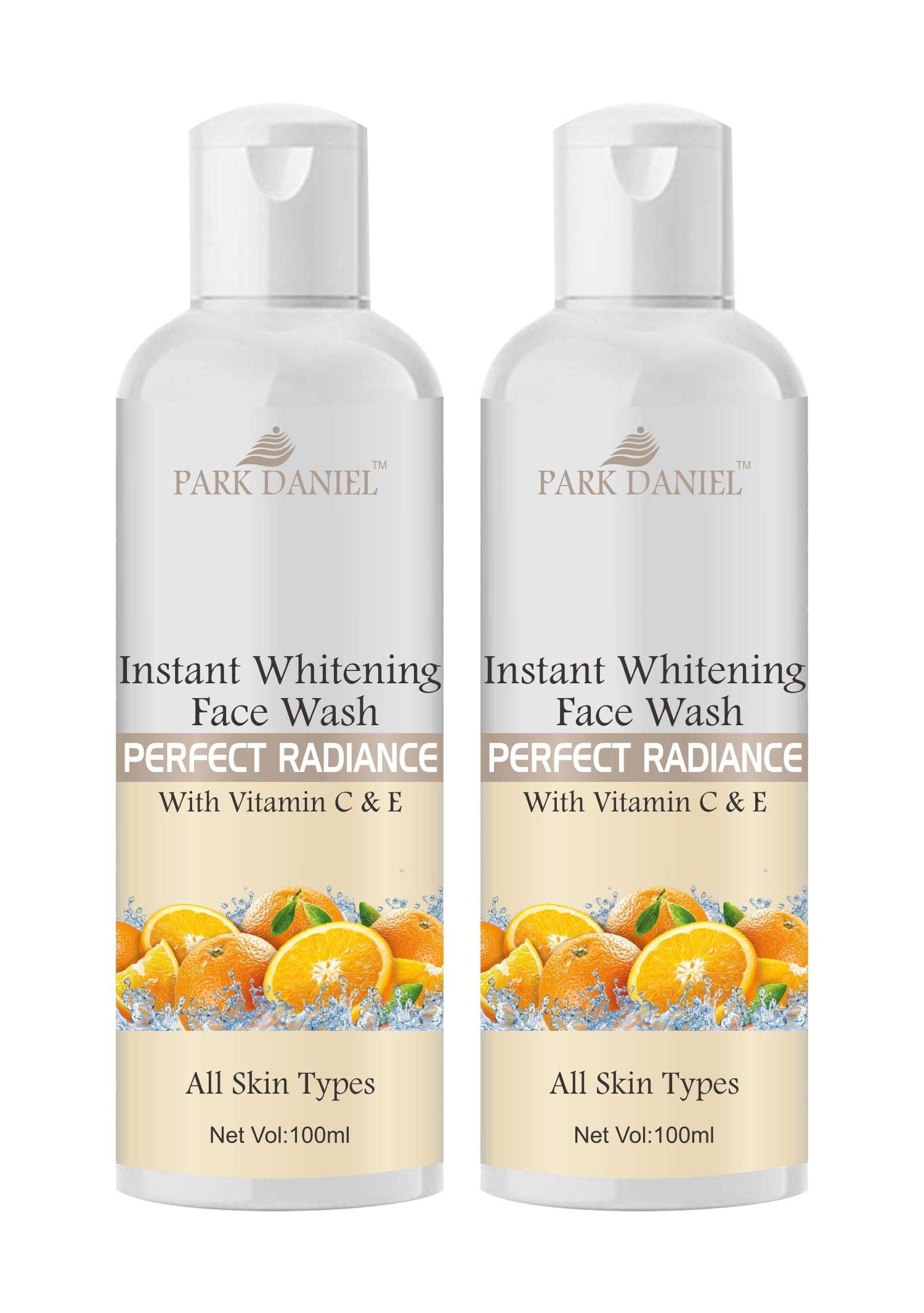 Park Daniel Instant Whitening Face Wash for Instant Face Whitening & Brightening Combo Pack of 2 Bottles of 100 ML (200 ML),