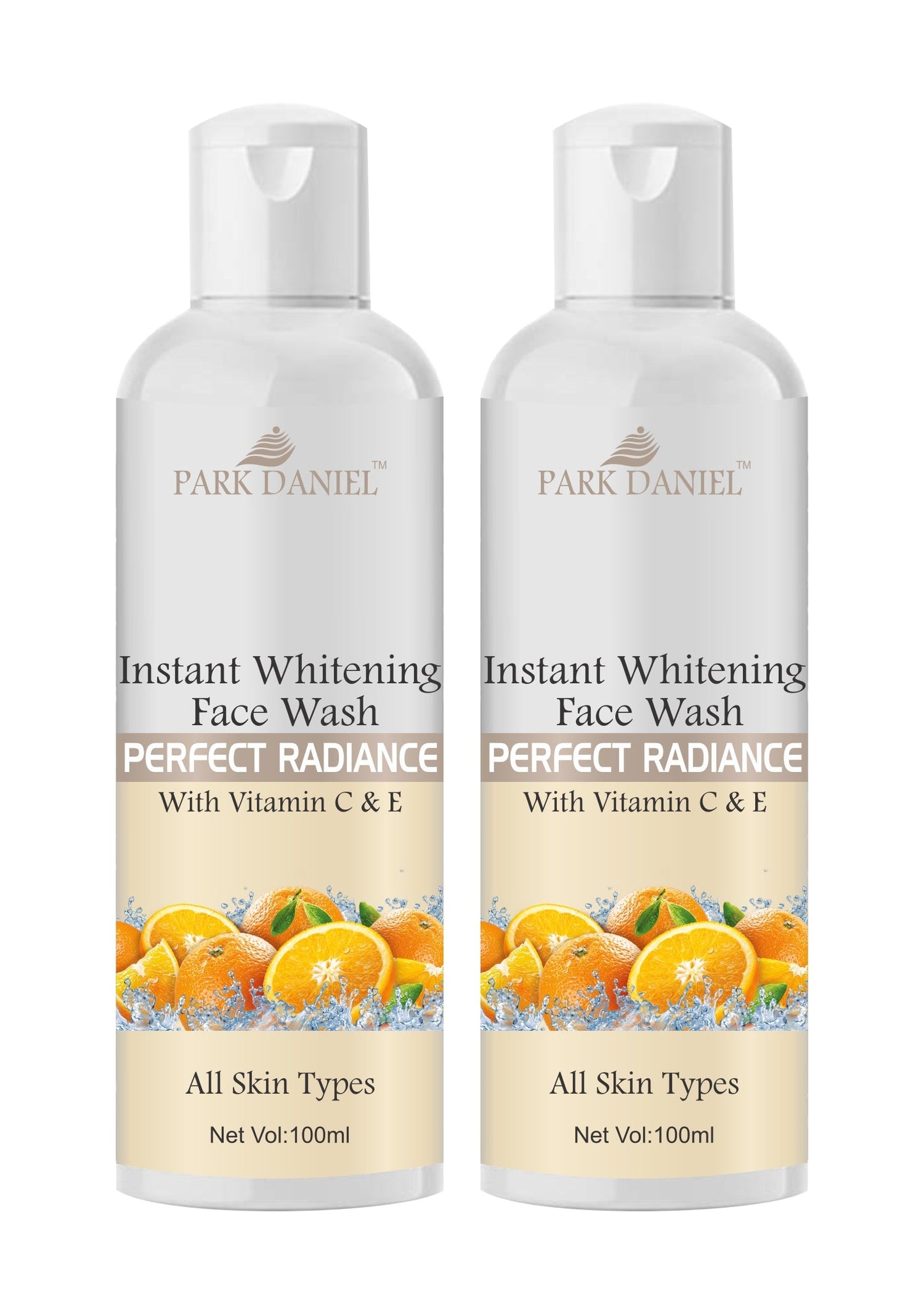 Park Daniel Instant Whitening Face Wash for Instant Face Whitening & Brightening Combo Pack of 2 Bottles of 100 ML (200 ML),
