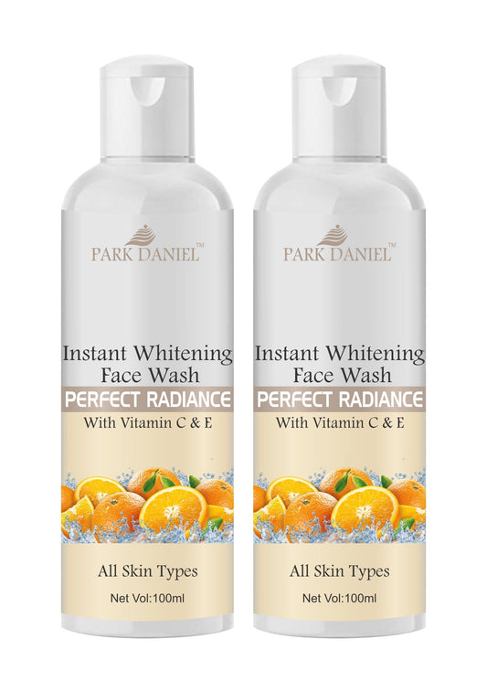 Park Daniel Instant Whitening Face Wash for Instant Face Whitening & Brightening Combo Pack of 2 Bottles of 100 ML (200 ML),