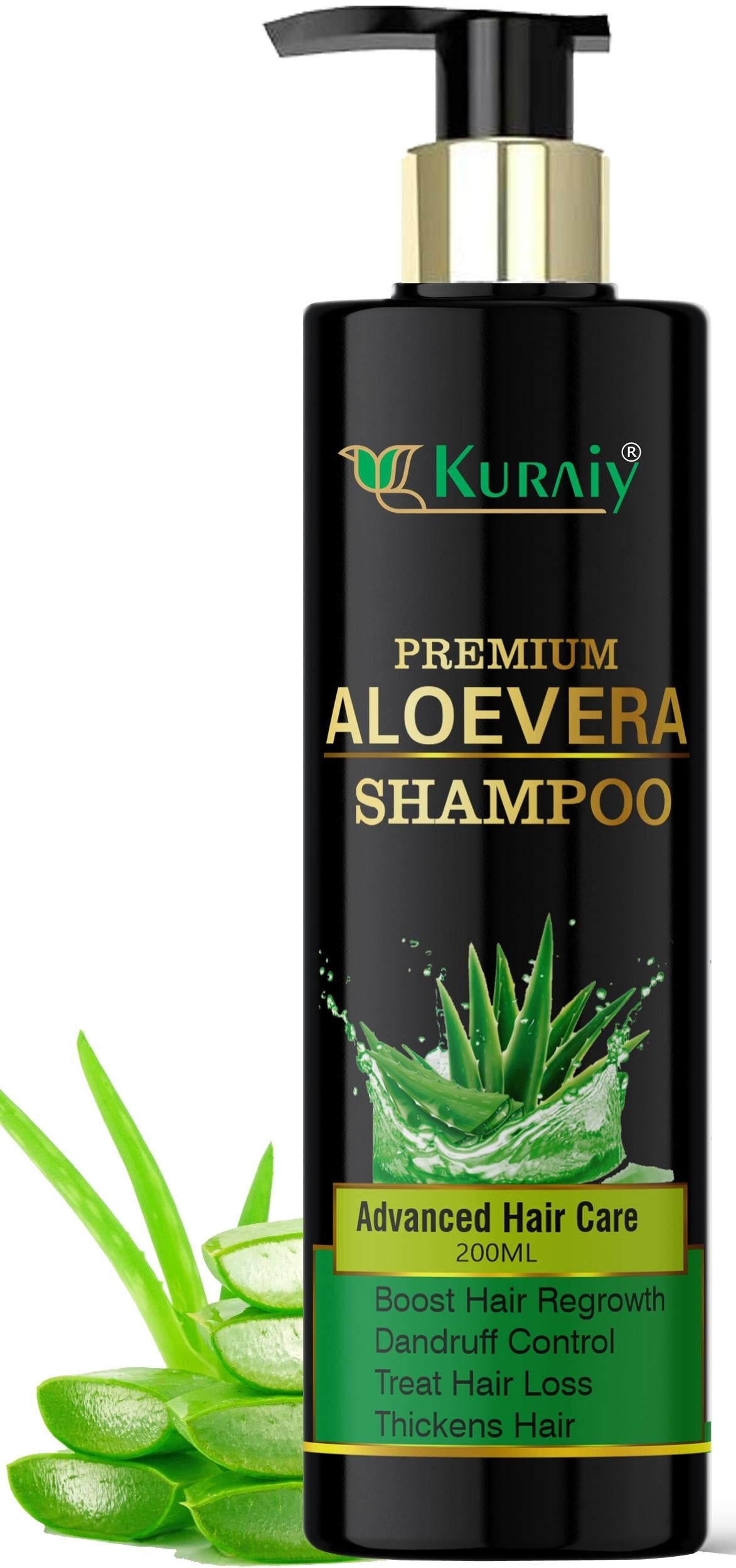 Kuraiy natural herbal Aloe Vera Shampoo 200 ml - Paraben Free Organic Shampoo  (200 ml)