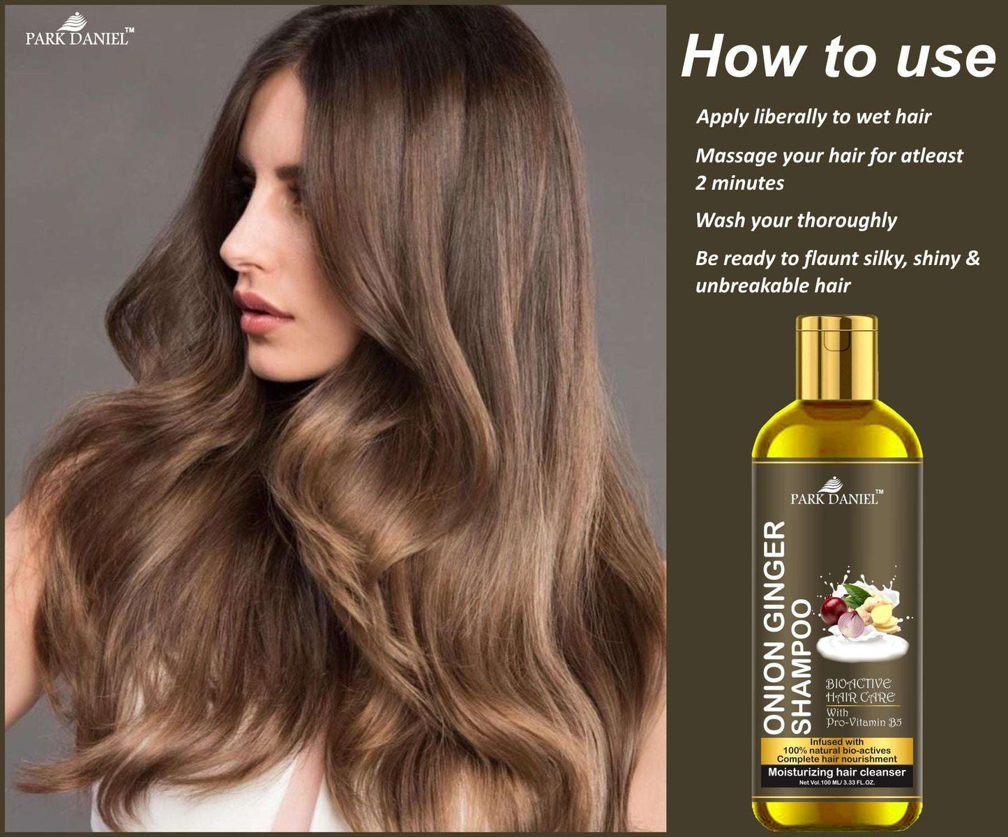 Park Daniel Red Onion Shampoo & Onion Ginger Shampoo Combo Pack Of 2 bottle of 100 ml(200 ml)