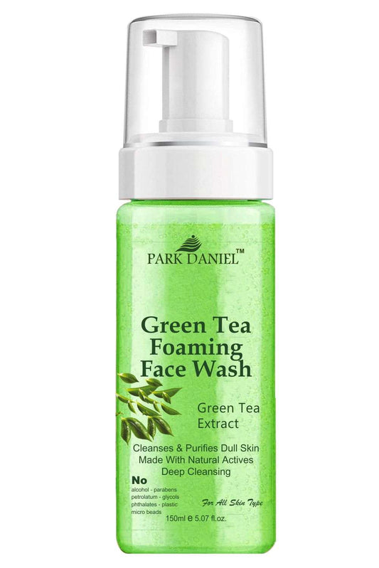 Park Daniel Natural Green Tea Foaming Face Wash For Deep Cleansing for Normal to Dry Skin 150 ML