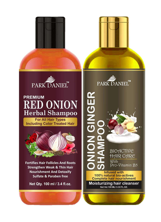 Park Daniel Red Onion Shampoo & Onion Ginger Shampoo Combo Pack Of 2 bottle of 100 ml(200 ml)