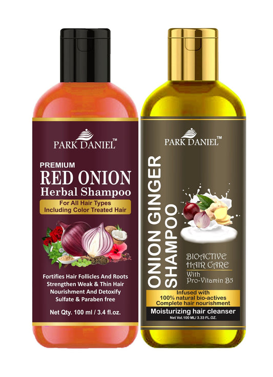 Park Daniel Red Onion Shampoo & Onion Ginger Shampoo Combo Pack Of 2 bottle of 100 ml(200 ml)