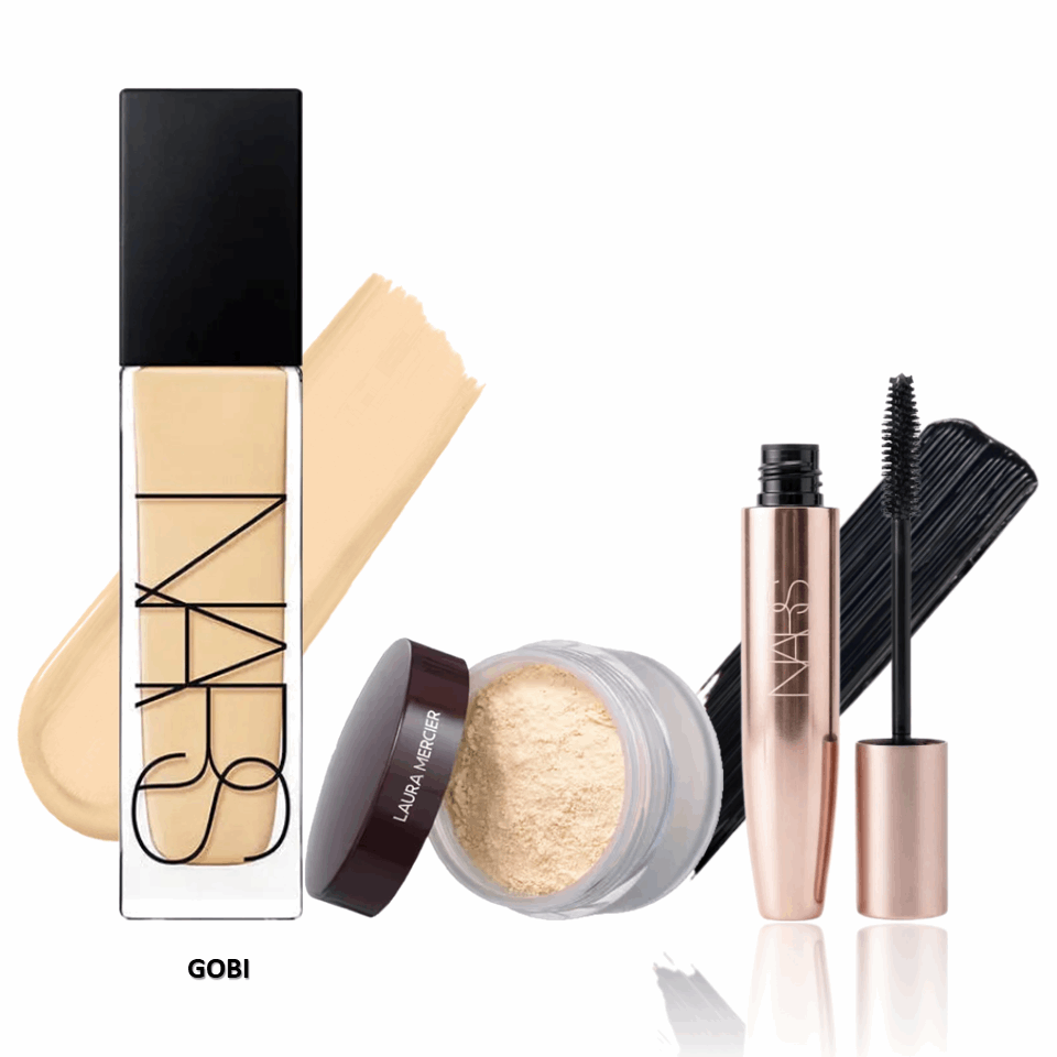 NARS Foundation + Laura Mercier Loose Setting Powder + NARS Instant Volume Mascara Combo | Complete Glam Makeup Kit