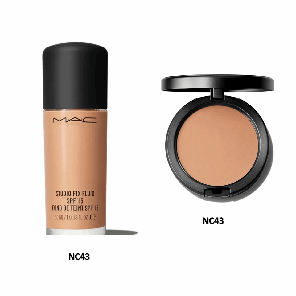 Combo Pack - MAC COSMETICS Studio Fix Fluid SPF 15 Foundation 30ml + MAC Studio Fix Powder Plus Foundation